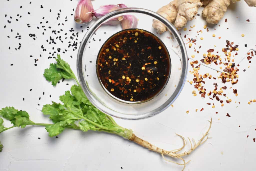 glutenfree soy sauce with ginger and chili