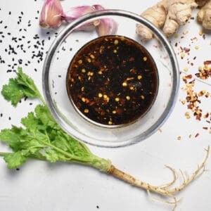glutenfree soy sauce with ginger and chili