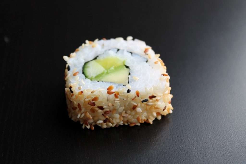 plant-based avocado sushi roll